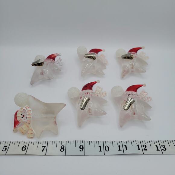 7 Vintage Frosted Glass Snowman Star Christmas Light Cover Set - Picture 5 of 7